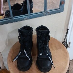 Michael Kors Black Lace-Up Boots